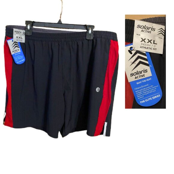 Solaris Active Men’s Shorts Elite Series XXL Inseam 7.5 in Moisture Wicking - Picture 1 of 2